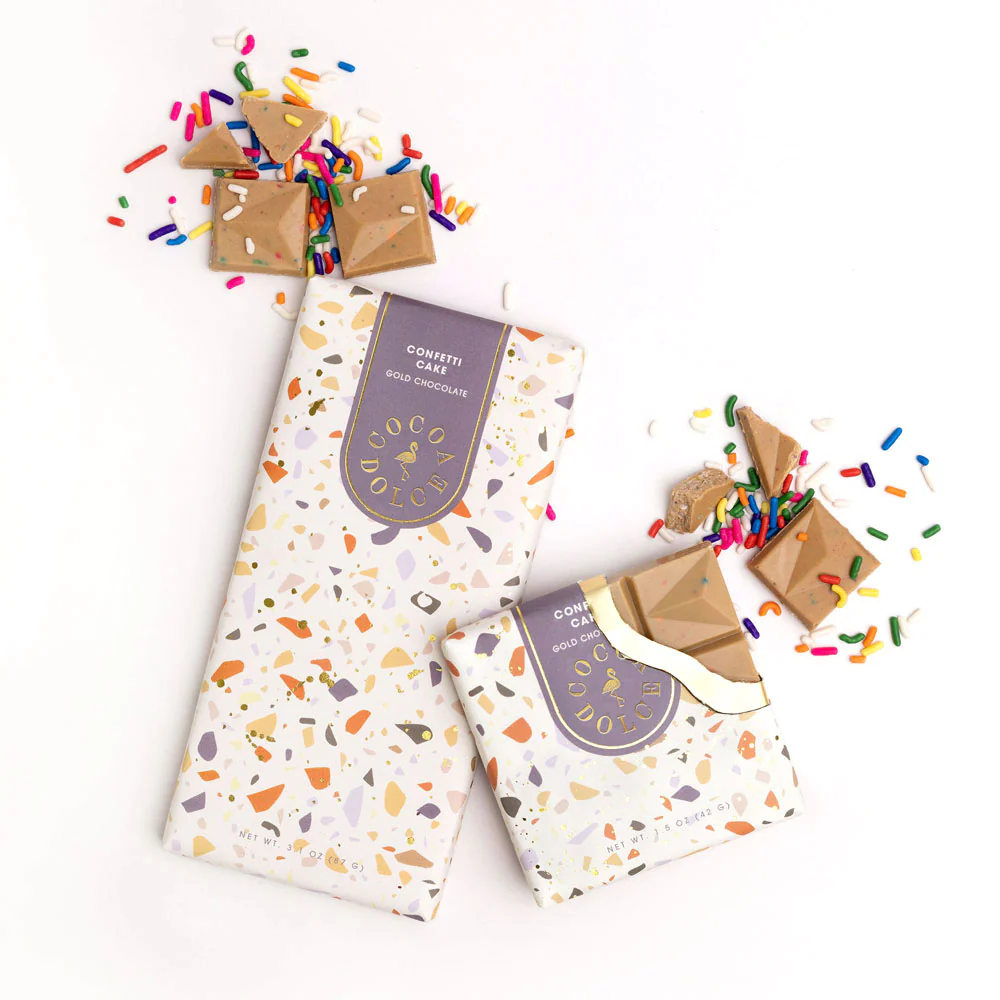 Gold Chocolate Bar with Confetti Cake - Image 3